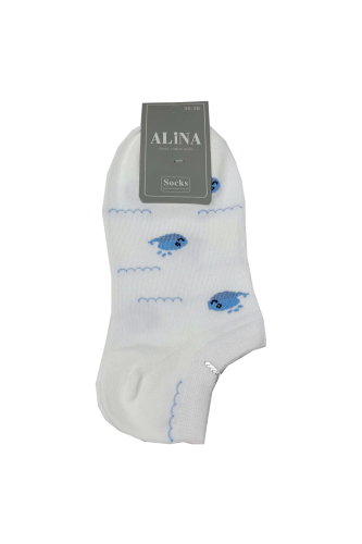 Women's No Show Socks – 5-Pack Marine Theme with Cute Ocean Animal Designs Colour 2
