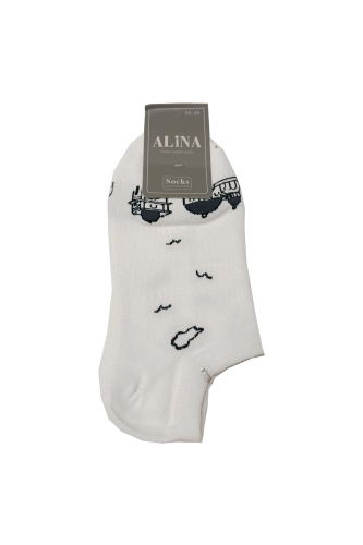 Women's No Show Socks – 5-Pack Marine Theme with Cute Ocean Animal Designs Colour 4